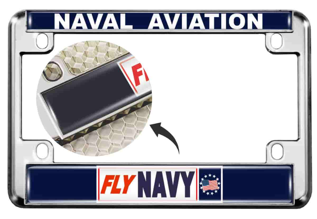 Naval Aviation - Fly Navy - Motorcycle Metal License Plate Frame